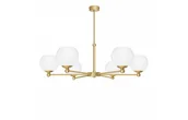 Lampy sufitowe - Duży złoty żyrandol do salonu 6 kul KL-S6A - miniaturka - grafika 1