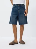 Spodenki męskie - Reserved - Denimowe szorty baggy - indigo jeans - miniaturka - grafika 1