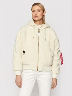 Alpha Industries Kurtka przejściowa Ma-1 Os Hooded Teddy 118002 Biały Regular Fit - Kurtki damskie - miniaturka - grafika 1