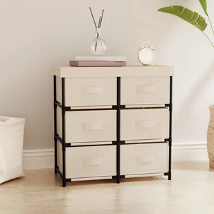 Vidaxl Szafka Z 6 Szufladami, 55X29X55 Cm, Kremowa, Stal - Szafy - miniaturka - grafika 1