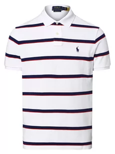 Polo Ralph Lauren - Męska koszulka polo  Custom Slim Fit, biały|wielokolorowy - Koszulki męskie - miniaturka - grafika 1