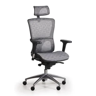 Fotel biurowy, krzesło biurowe B2B Partner Krzesło biurowe z siatkowanym oparciem LEXI, szare 902019 - Fotele i krzesła biurowe - miniaturka - grafika 1