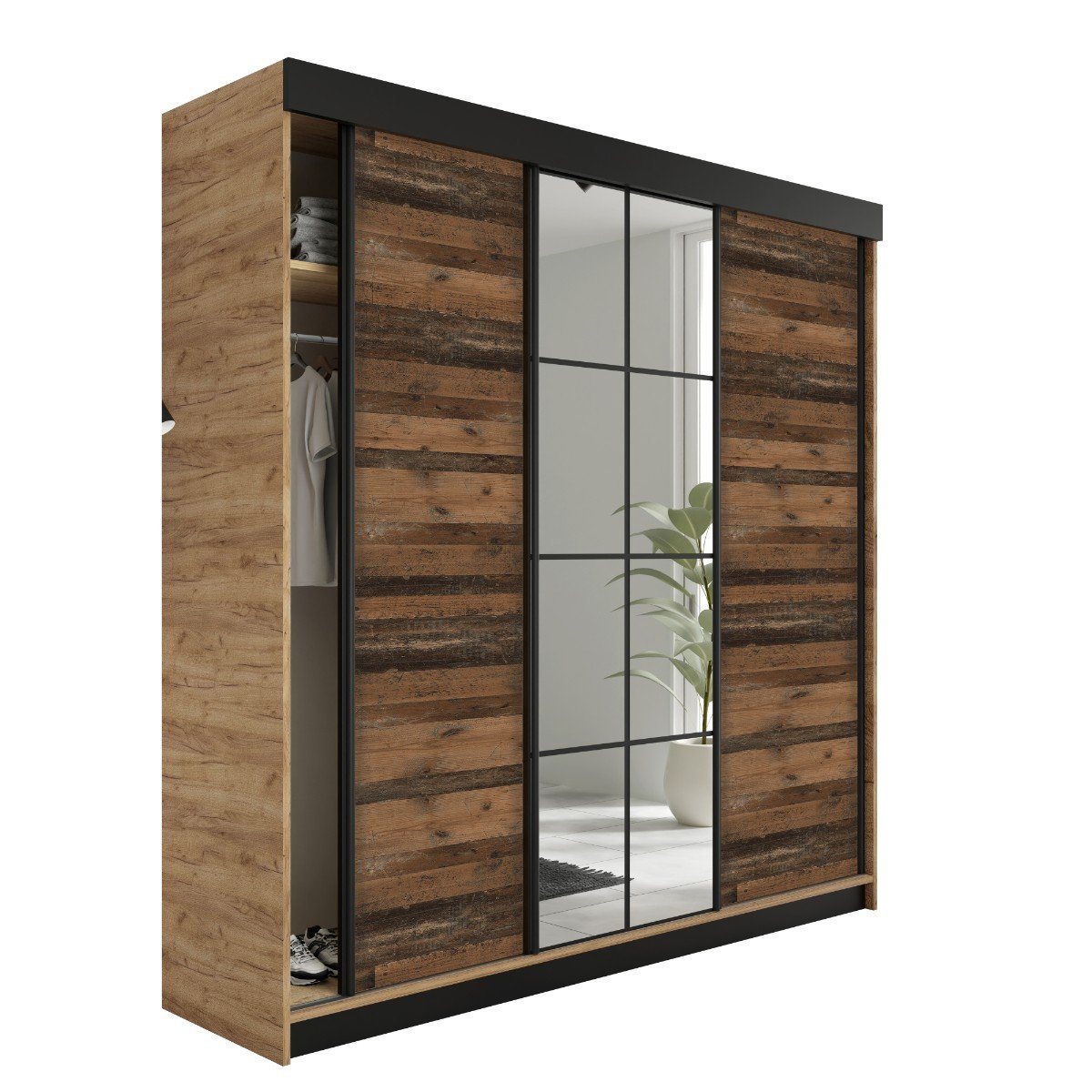 Szafa LAMARO dąb craft złoty i old style - 250x205x59