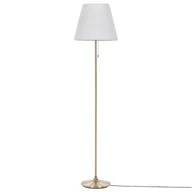 Lampy stojące - Lampa Podłogowa Metalowa Mosiężno-biała Torysa - miniaturka - grafika 1