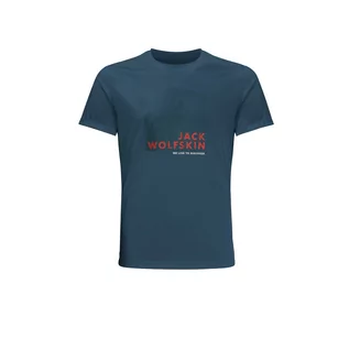 Koszulki sportowe męskie - Męska Koszulka z krótkim rękawem JACK WOLFSKIN HIKING S/S GRAPHIC T M 1808761-4133 – Niebieski - grafika 1