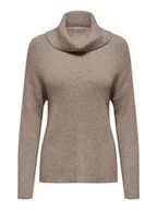 Swetry damskie - ONLY Golf w kolorze szarobrązowym - miniaturka - grafika 1