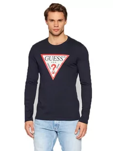 Guess Koszulka Męska Z Długim Rękawem Cn Ls Original Logo Navy M2Yi31I3Z11 G7V2 Xl - Koszulki męskie - miniaturka - grafika 1