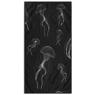 Ręcznik JELLYFISH kolor granatowy przód welur, tył frotte 90x180 decoking - Ręczniki - miniaturka - grafika 1