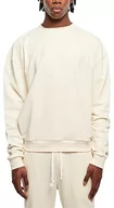 Bluzy męskie - Urban Classics Męska bluza Ultra Heavy Crew z bawełny, okrągły dekolt, dostępna w 4 różnych kolorach, rozmiary od XS do 5XL, Whitesand, L - miniaturka - grafika 1