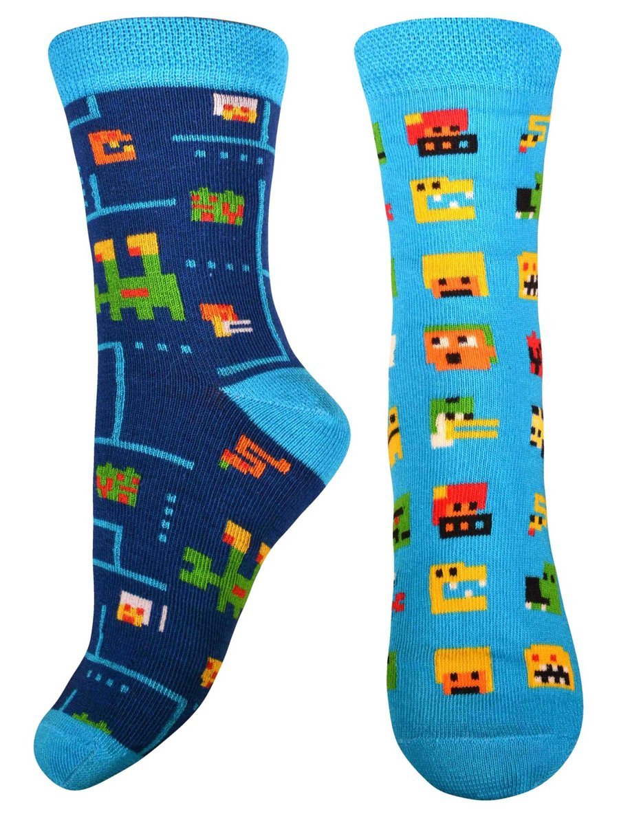 Dziecięce skarpety z nadrukiem turkusowe Milusie r.13/14