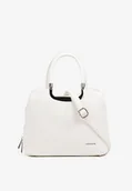 Torebki damskie - Biała Torebka z Rączką i Paskiem Mała Prostokątna Clariara - miniaturka - grafika 1