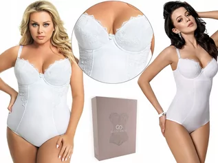 Odzież ciążowa - Modelujące BIAŁE body GORSENIA G184 LIVIA, 75E - grafika 1