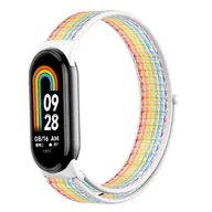 Akcesoria do smartwatchy - Opaska nylonowa Vanfone do Xiaomi Mi Band 8, biała tęcza - miniaturka - grafika 1