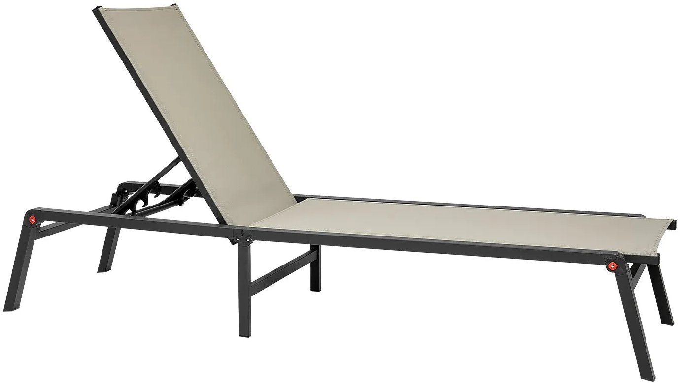 Springos Leżaki ogrodowe 2 szt 5 pozycji, aluminiowe