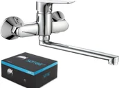 Baterie umywalkowe - SOTBE Bateria umywalkowa NEA SOTBE Bateria umywalkowa ścienna z długą wylewką kran do umywalki - miniaturka - grafika 1