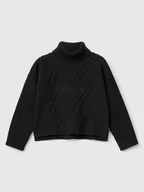 Swetry damskie - Benetton Golf w kolorze czarnym - miniaturka - grafika 1