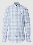 Koszule męskie - Koszula biznesowa o kroju stretch slim fit z bawełny ze wzorem w kratę glencheck - miniaturka - grafika 1