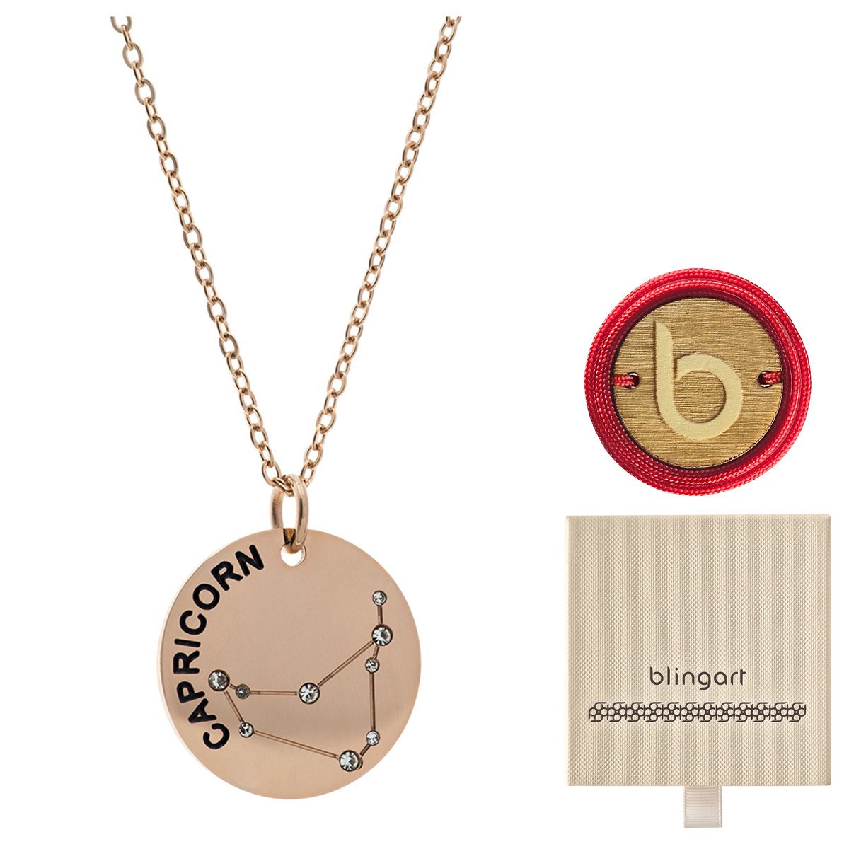 Naszyjnik damski celebrytka znak zodiaku Koziorożec pozłacany BLINGART