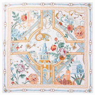 CHUSTA duża SZAL SZALIK Apaszka jedwabna damska - Apaszki i szaliki damskie - miniaturka - grafika 1