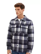 Kurtki męskie - TOM TAILOR Męska kurtka w kratkę, z pikowaną wyściółką wewnętrzną, 32570-Blue Navy Big Check, XXL - miniaturka - grafika 1