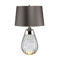Lampy stojące - Lampa stołowa dymiona szklana z szarym abażurem 60 cm Lena E27 60W Elstead - miniaturka - grafika 1