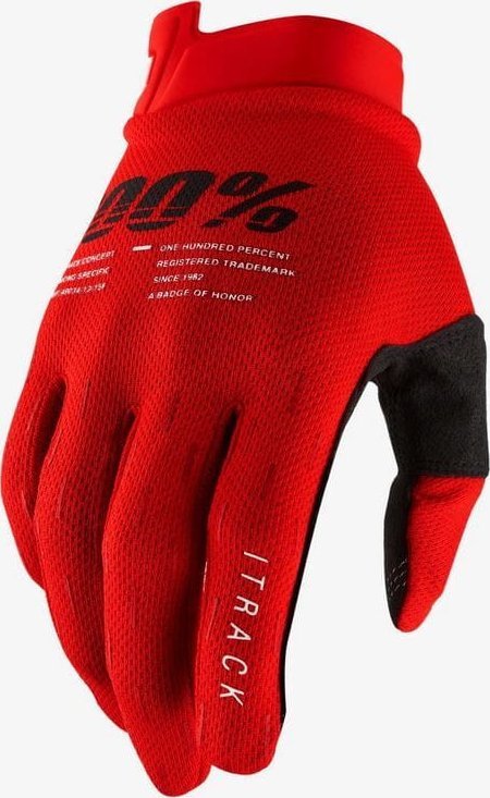 100% Rękawiczki 100% ITRACK Glove red roz. L długość dłoni 193-200 mm NEW