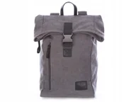 Plecaki - Plecak trekkingowy miejski z kominem vintage skóra naturalna canvas wysoki - miniaturka - grafika 1