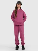 Spodnie i spodenki dla dziewczynek - 4F Spodnie dresowe joggery dziewczęce - fioletowe 122 (6-7 lat) - miniaturka - grafika 1