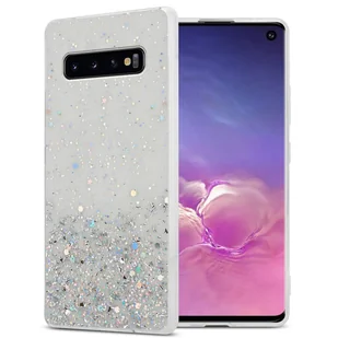 Pokrowiec Do Samsung Galaxy S10 4G Etui w Przezroczysty z Brokatem Glitter Obudowa Case Cover TPU Cadorabo - Etui i futerały do telefonów - miniaturka - grafika 1