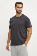 Koszulki męskie - Champion t-shirt bawełniany męski kolor czarny gładki 220273 - miniaturka - grafika 1
