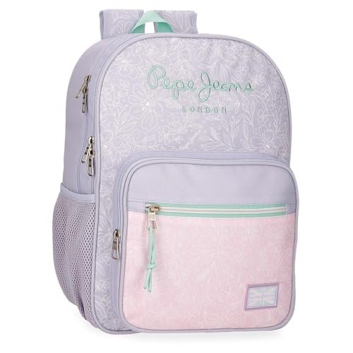 Pepe Jeans Renata Plecak szkolny Fioletowy 30x40x12 cm Poliester 14,4L by Joumma Bags, Fioletowy, Talla única, plecak szkolny