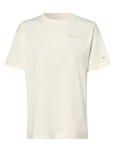 Champion - T-shirt damski, beżowy|biały - Koszulki i topy damskie - miniaturka - grafika 1