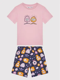 adidas Komplet t-shirt i szorty sportowe KEVIN LYONS HC1985 Różowy Regular Fit - Spodenki damskie - miniaturka - grafika 1