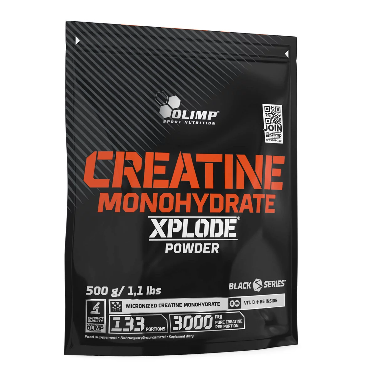 Olimp Creatine Monohydrate Xplode (Monohydrat Kreatyny) 500g BAG Pomarańcz