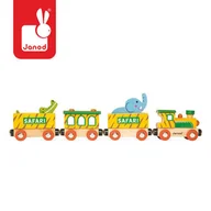 Samochody i pojazdy dla dzieci - Janod Safari pociąg drewniany J08541 - miniaturka - grafika 1