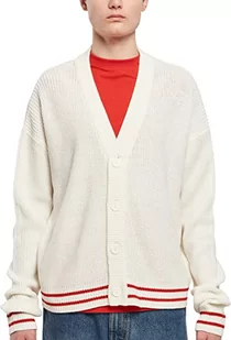 Urban Classics Sporty Boxy Cardigan, modny męski kardigan z dzianiny o kroju oversize, dostępny w wielu kolorach, rozmiarach S-5XL, Whitesand, 3XL - Swetry męskie - miniaturka - grafika 1