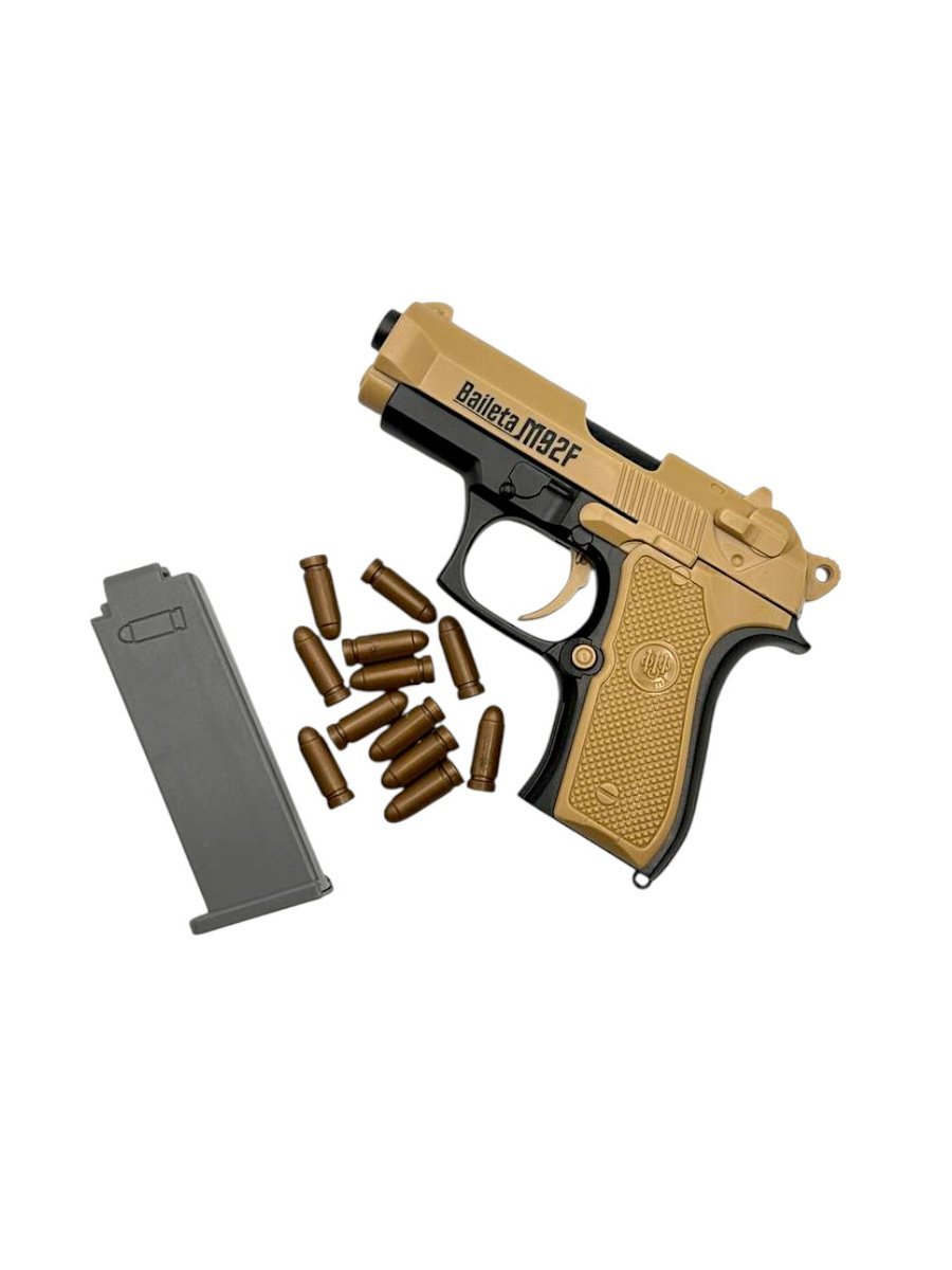 PISTOLET ZABAWKOWY Z MAGAZYNKIEM I NABOJAMI DLA DZIECI