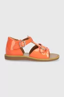 Buty dla dziewczynek - Pom D'api sandały skórzane dziecięce kolor pomarańczowy - miniaturka - grafika 1