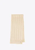 Apaszki i szaliki męskie - Szalik damski w warkoczowy splot z akrylu kremowy - miniaturka - grafika 1