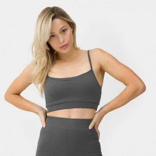 Biustonosz treningowy Calvin Klein Seamless Medium 00GWS3K120 - szary - Bielizna sportowa damska - miniaturka - grafika 1