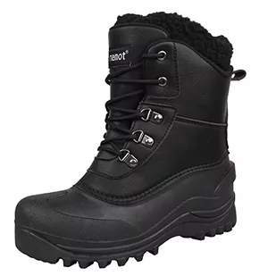 riemot Buty zimowe dla kobiet i mężczyzn, wodoszczelne, z podszewką, ciepłe, antypoślizgowe, czarne, rozmiar 38 EU, czarny, 38 EU - Skarpetki dla dzieci - miniaturka - grafika 1