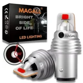 Żarówki samochodowe - ŻARÓWKI LED P21/4W BAZ15D 1157 MAGALL CZERWONE BARDZO MOCNE 1600LM STOP 12V - miniaturka - grafika 1