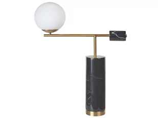 Lampa stołowa marmurowa czarna ze złotym HONDO - Lampy stojące - miniaturka - grafika 1