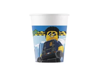 PROCOS DISNEY Kubeczki urodzinowe Lego City - 200 ml - 8 szt. 92247 - Urodziny dziecka - miniaturka - grafika 1