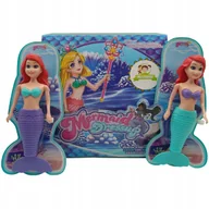 Zabawki do kąpieli - 12 sztuk LALKA SYRENKA laleczka do KĄPIELI pływająca NAKRĘCANA rude włosy - miniaturka - grafika 1