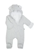 Pajacyki dla niemowląt - Chłopięcy pajac dresowy z luną samoloty szary Nicol - miniaturka - grafika 1