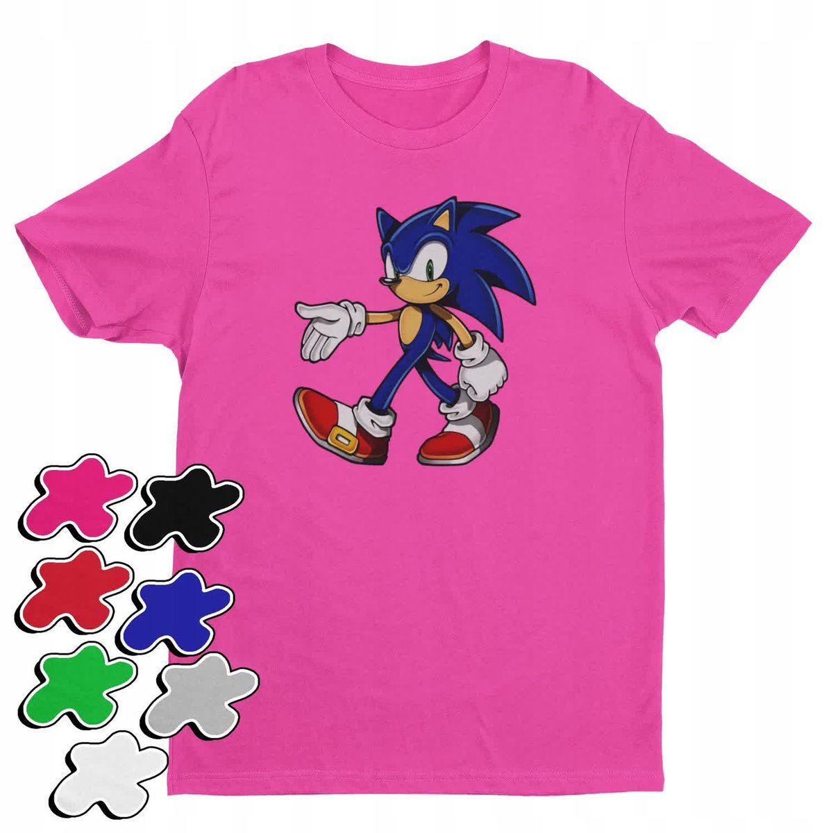 Koszulka T-Shirt Dziecięca Z Nadrukiem Sonic Różne Wzory Kolory -L 146-152