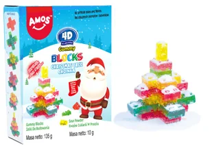 ZESTAW OWOCOWE ŻELKI KLOCKI DO BUDOWANIA ŚWIĄTECZNA CHOINKA AMOS PREZENT NA BOŻE NARODZENIE - Żelki - miniaturka - grafika 1