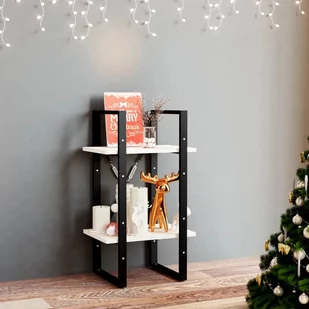 vidaXL 2-poziomowy regał na książki biały 40x30x70 cm sosnowy 806413 - Regały - miniaturka - grafika 1