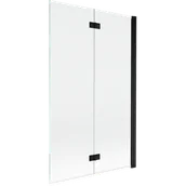 Parawany nawannowe - Mexen Mist parawan nawannowy 2-skrzydłowy prawy 110 x 150 cm, transparent, czarny - 8A9-110-002-70-00-P - miniaturka - grafika 1